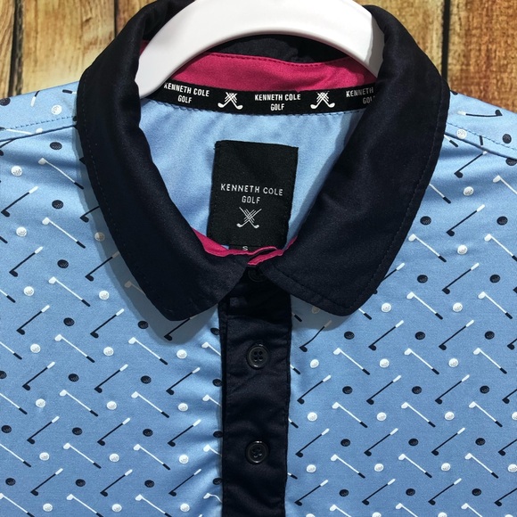 Kenneth Cole Golf Polo Shirt Size Small “Golf Clubs” - Picture 2 of 5